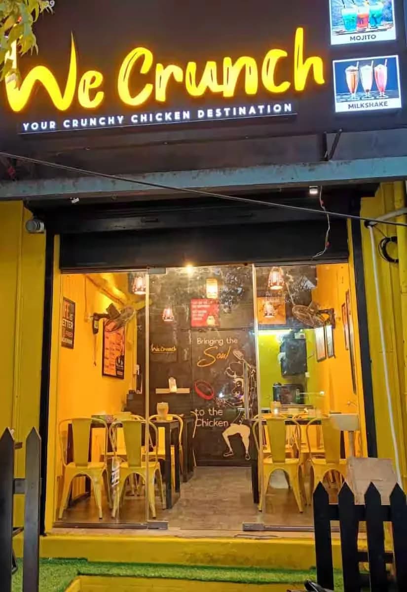 WeCrunch outlet with yellow signage